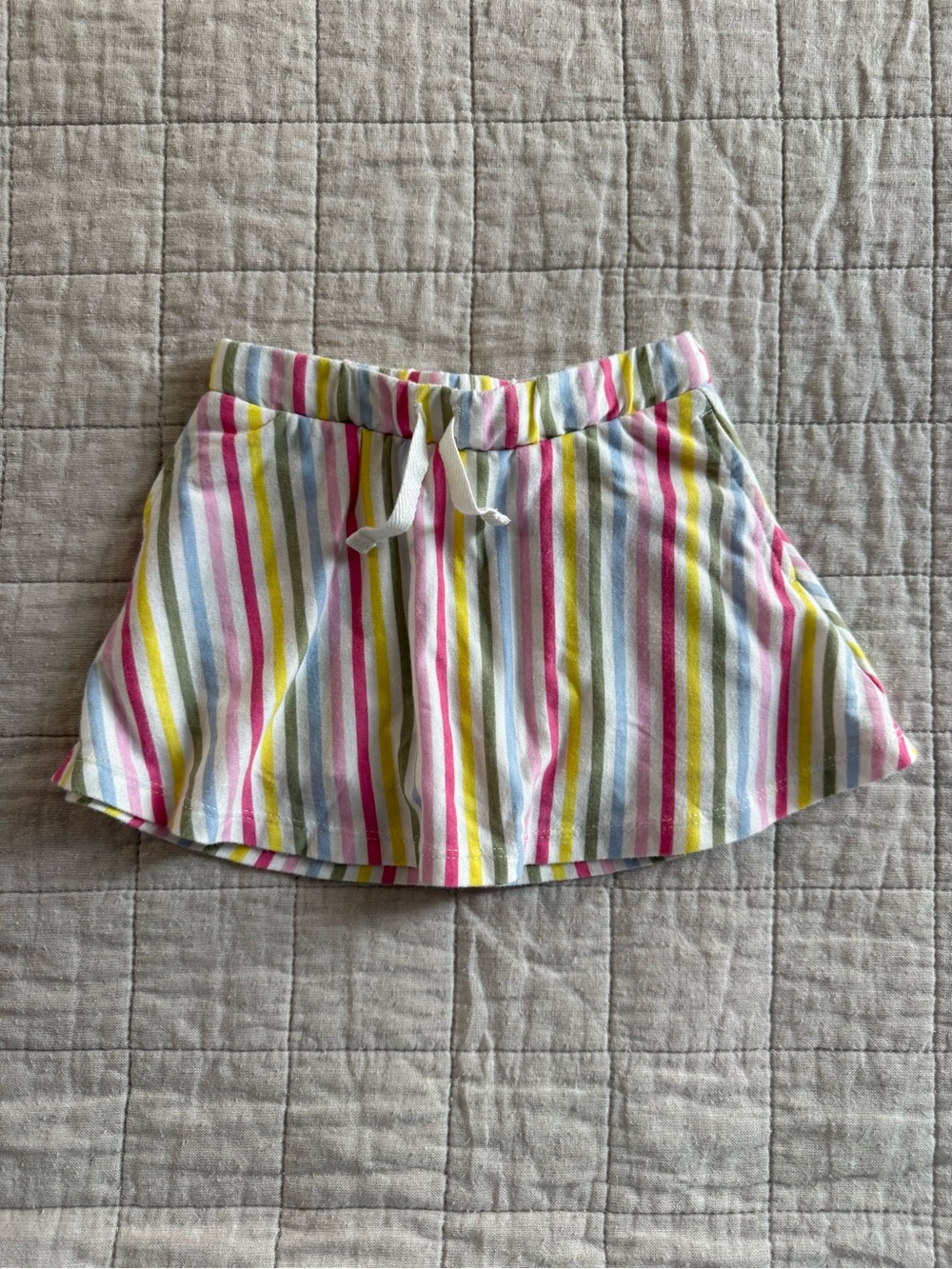 Cat & Jack Multicolor Striped Elastic-Waist Skirt - Pink, Yellow, Blue, Gray